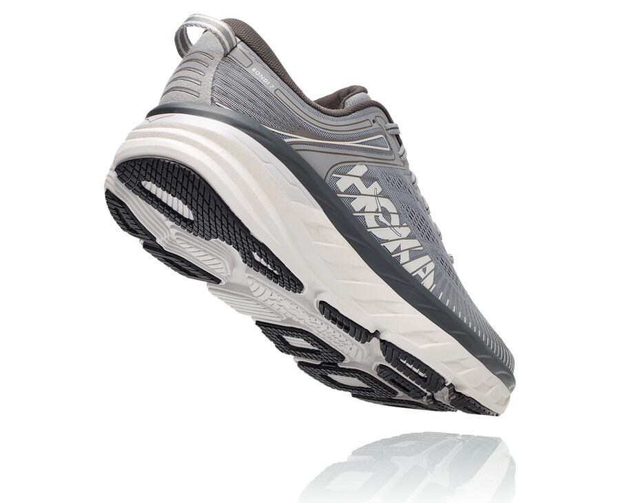 Running Shoes Mens - Hoka One One Bondi 7 - Grey - RNLCYMG-78